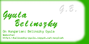 gyula belinszky business card